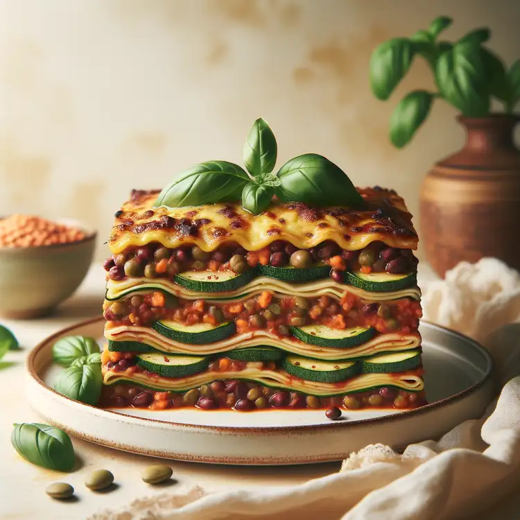 Vegane Lasagne mit Linsen und Zucchini Recipe