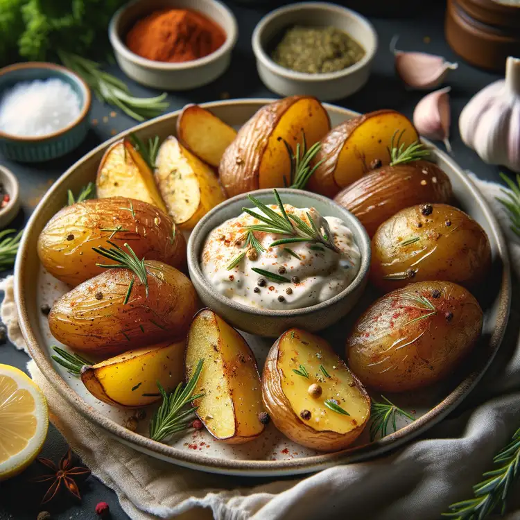 Ofenkartoffeln mit Dip Recipe