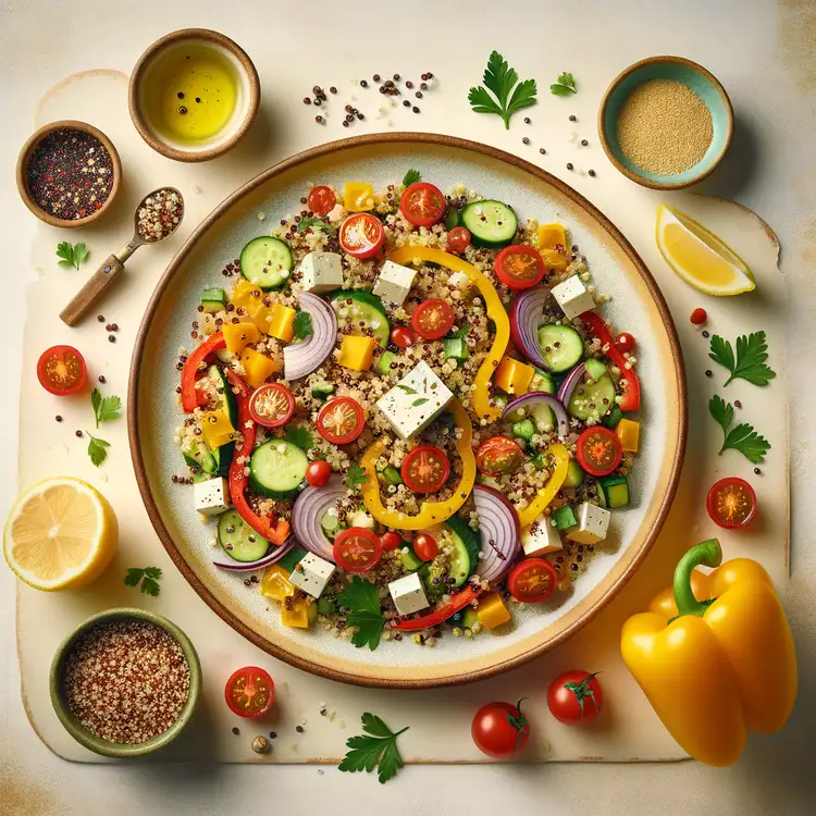 Quinoa-Salat mit Gemüse und Feta Recipe