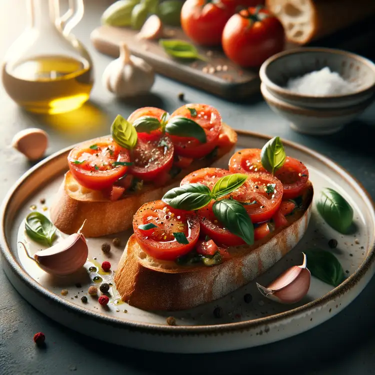 Crostini mit Tomaten und Basilikum Recipe