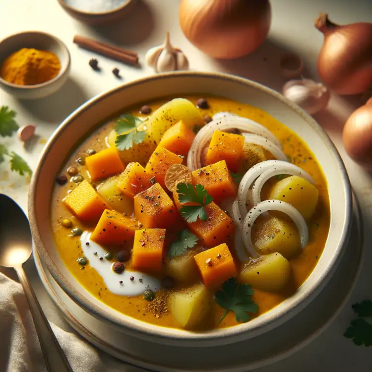 Kürbissuppe mit Kokosmilch und Kartoffeln Recipe