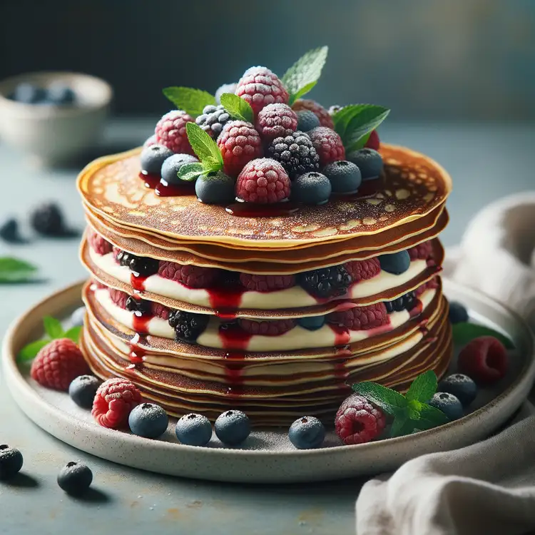 Crêpe-Kuchen mit Fruchtfüllung Recipe