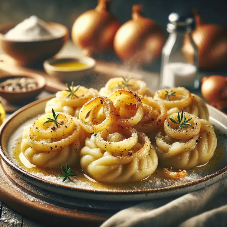 Gefüllte Kartoffelklöße mit Zwiebeln Recipe