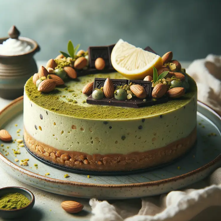 Veganer Matcha-Cheesecake Recipe