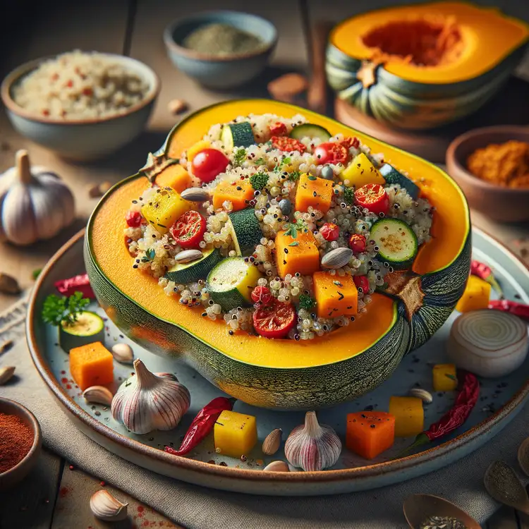 Gefüllter Eichelkürbis mit Quinoa und Gemüse Recipe