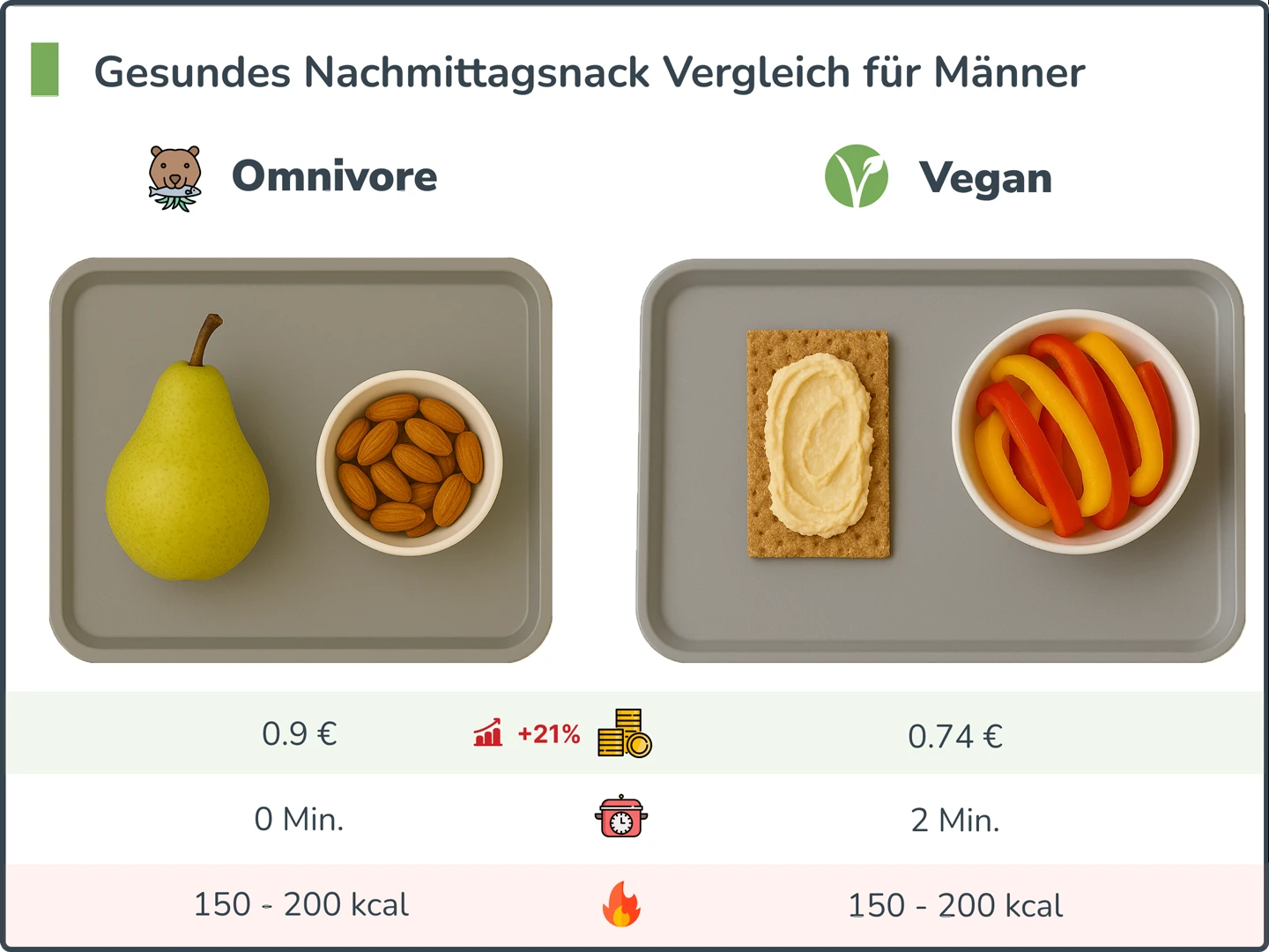 Gesundes Nachmittagsnack Vergleich für Männer