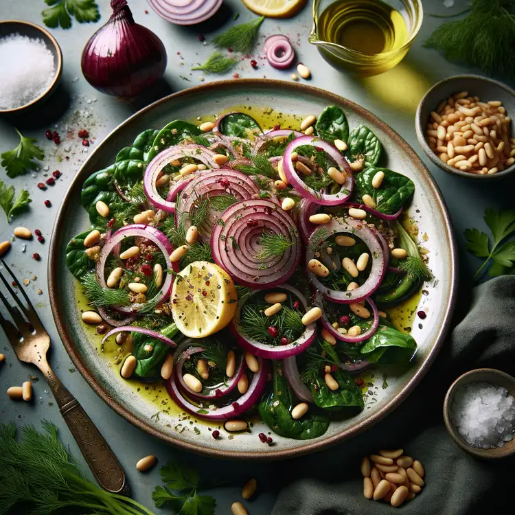 Mangold-Salat mit Pinienkernen Recipe