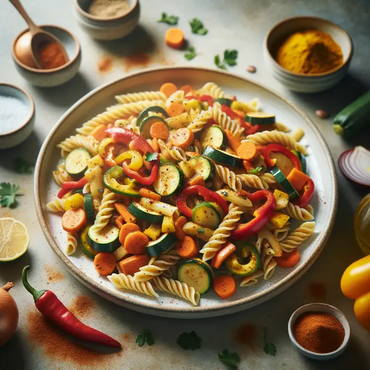 Nudeln mit Kokosmilch und Gemüse Recipe