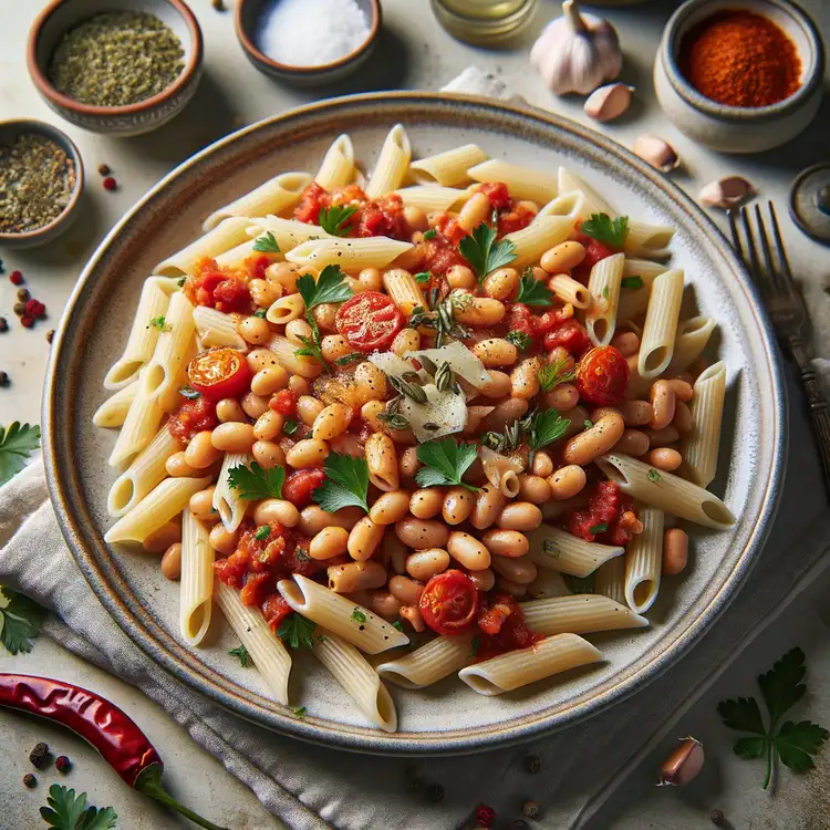 Pasta mit weißen Bohnen auf italienische Art Recipe