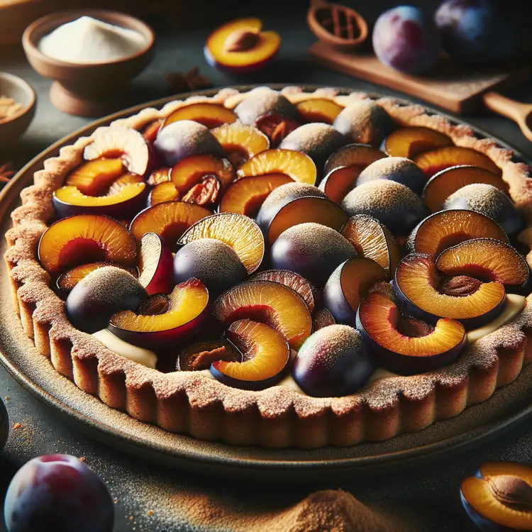Pflaumenkuchen mit Pudding Recipe