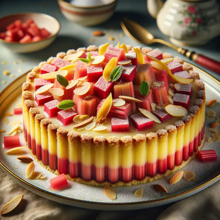Rhabarber-Pudding-Kuchen Recipe