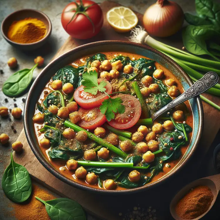 Spinat-Kichererbsen-Curry Recipe
