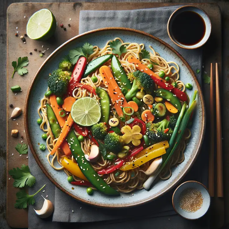 Vegane Mie-Nudeln mit Gemüse Recipe