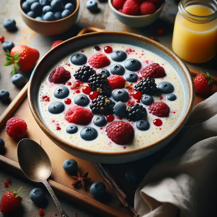 Veganer Vanillepudding mit frischen Beeren Recipe