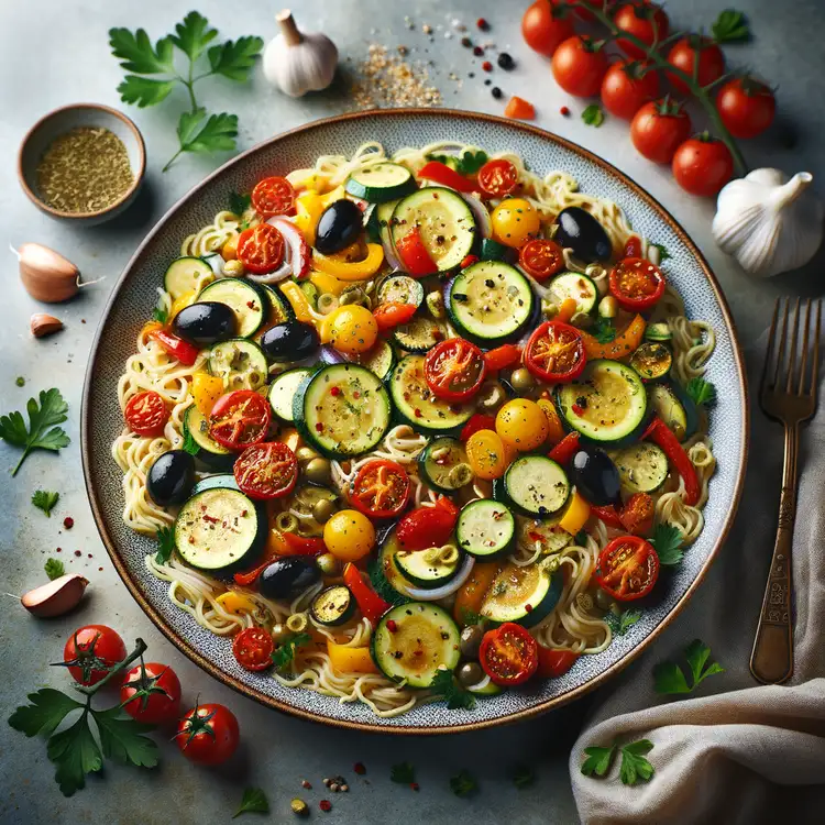 Veganes Kritharaki-Gemüsepfanne Recipe