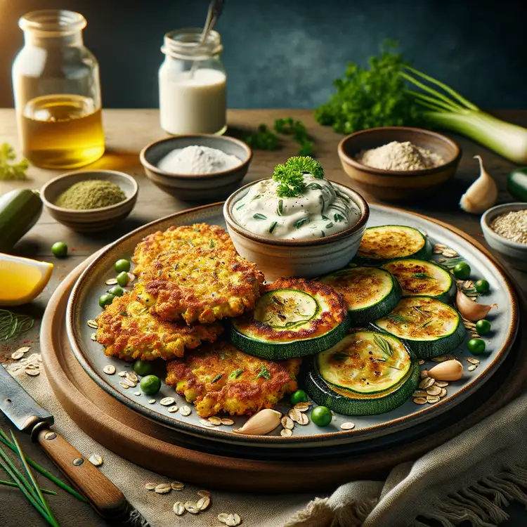 Zucchini-Puffer mit Kräuterquark Recipe