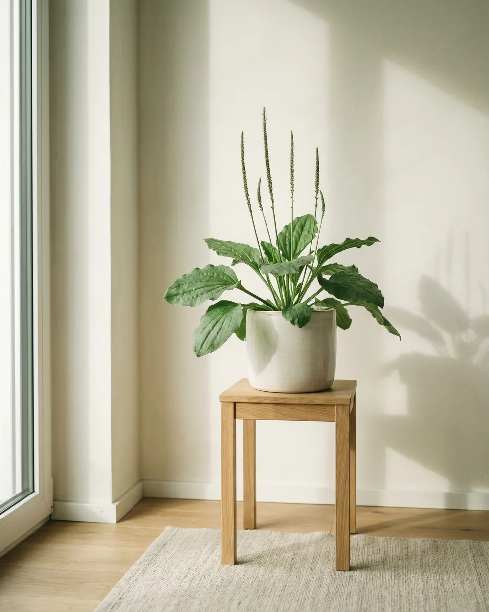 Breitwegerich styliert im Wohnraum