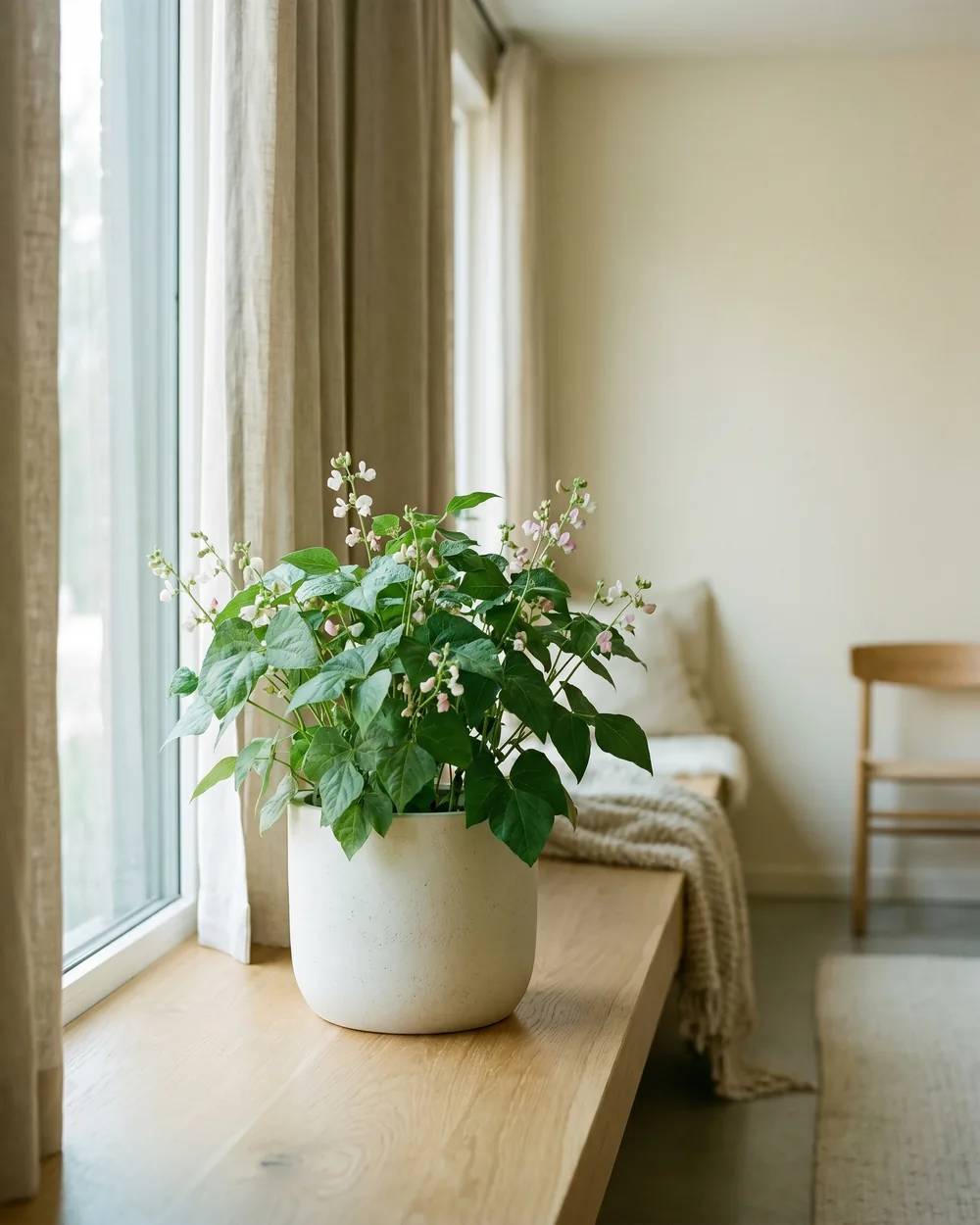 Buschbohne styliert im Wohnraum