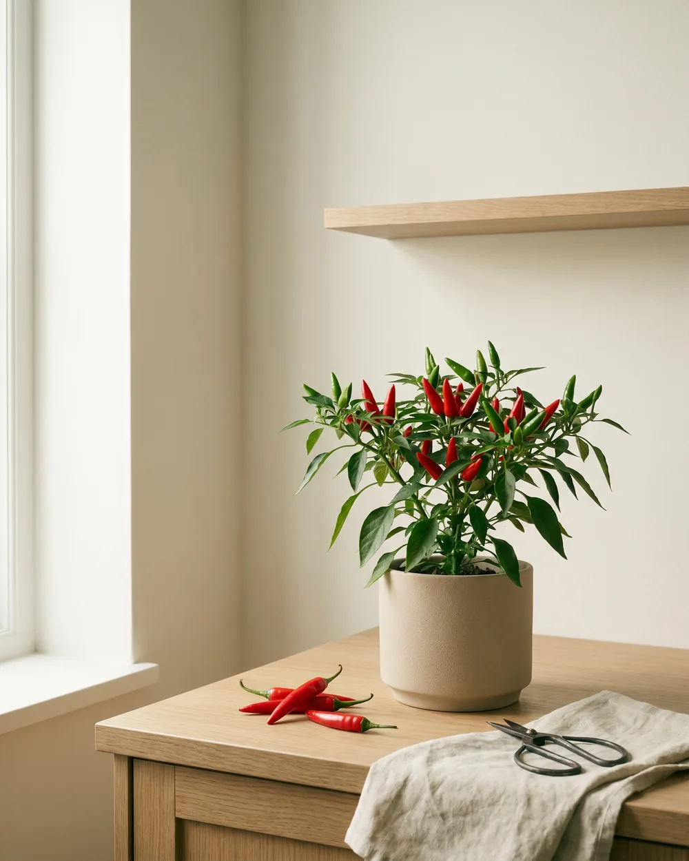 Chili styliert im Wohnraum