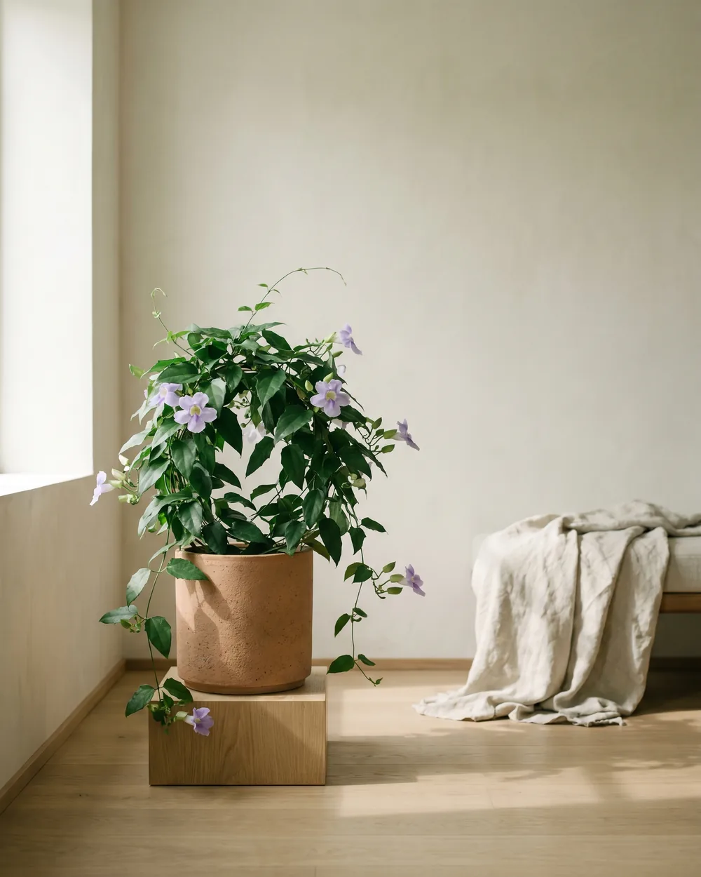 Chinesische Klettertrompete styliert im Wohnraum