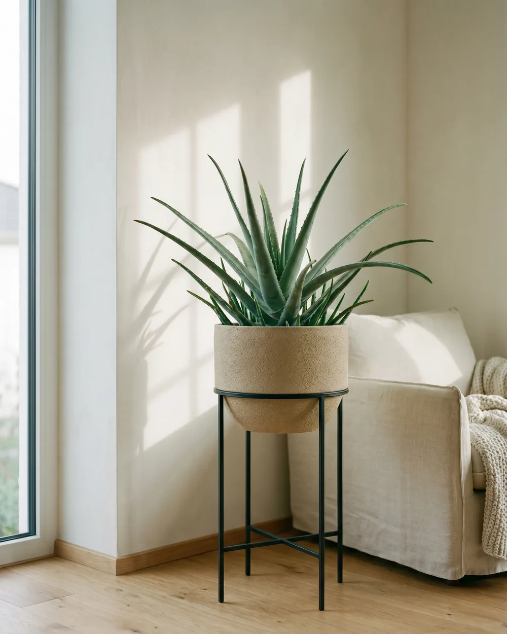 Aloe styliert im Wohnraum