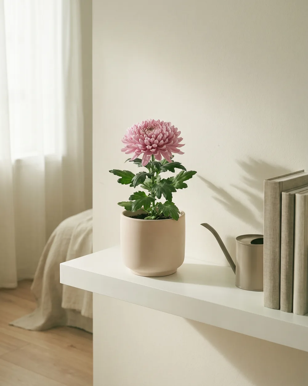 Chrysantheme styliert im Wohnraum