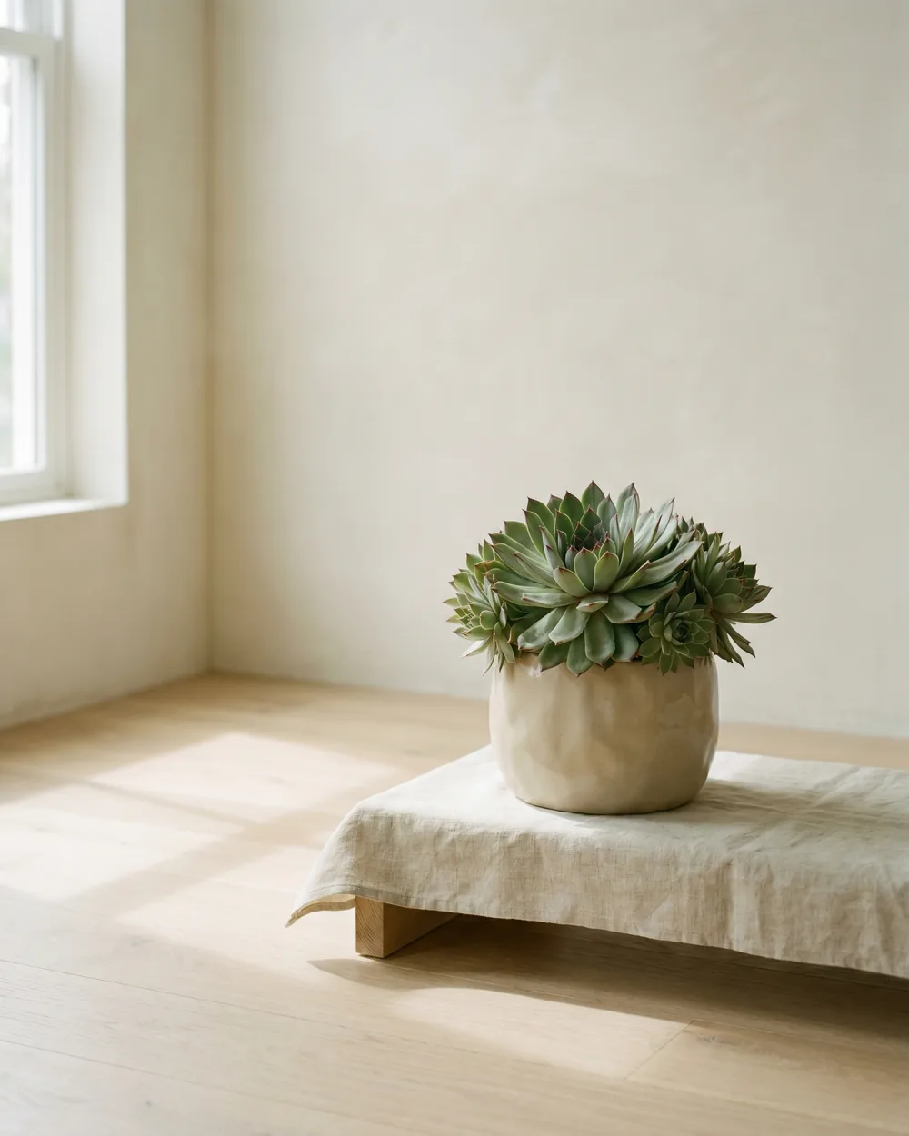 Dach-Hauswurz styliert im Wohnraum