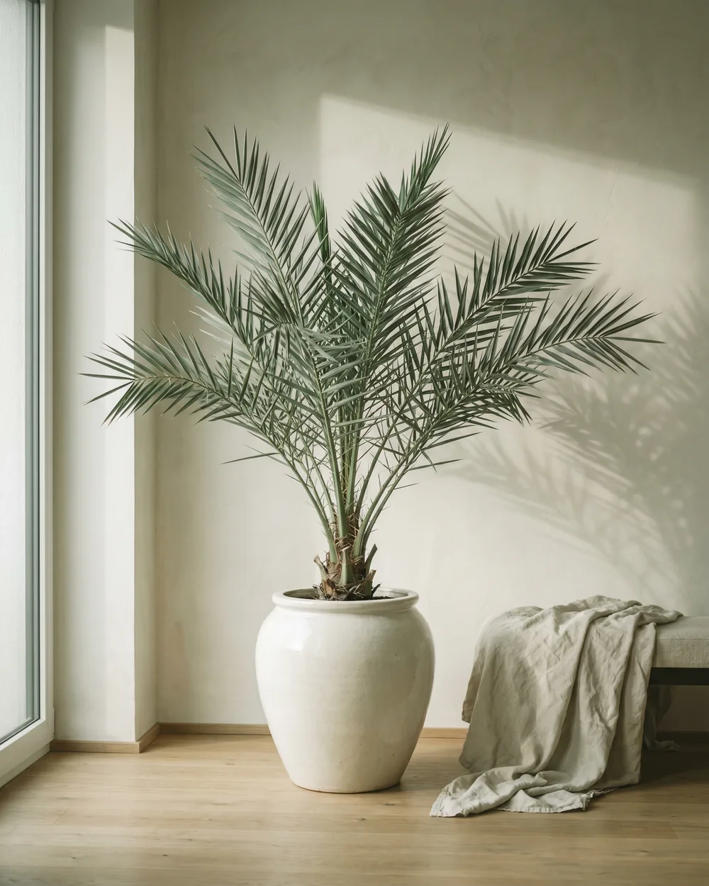 Dattelpalme styliert im Wohnraum