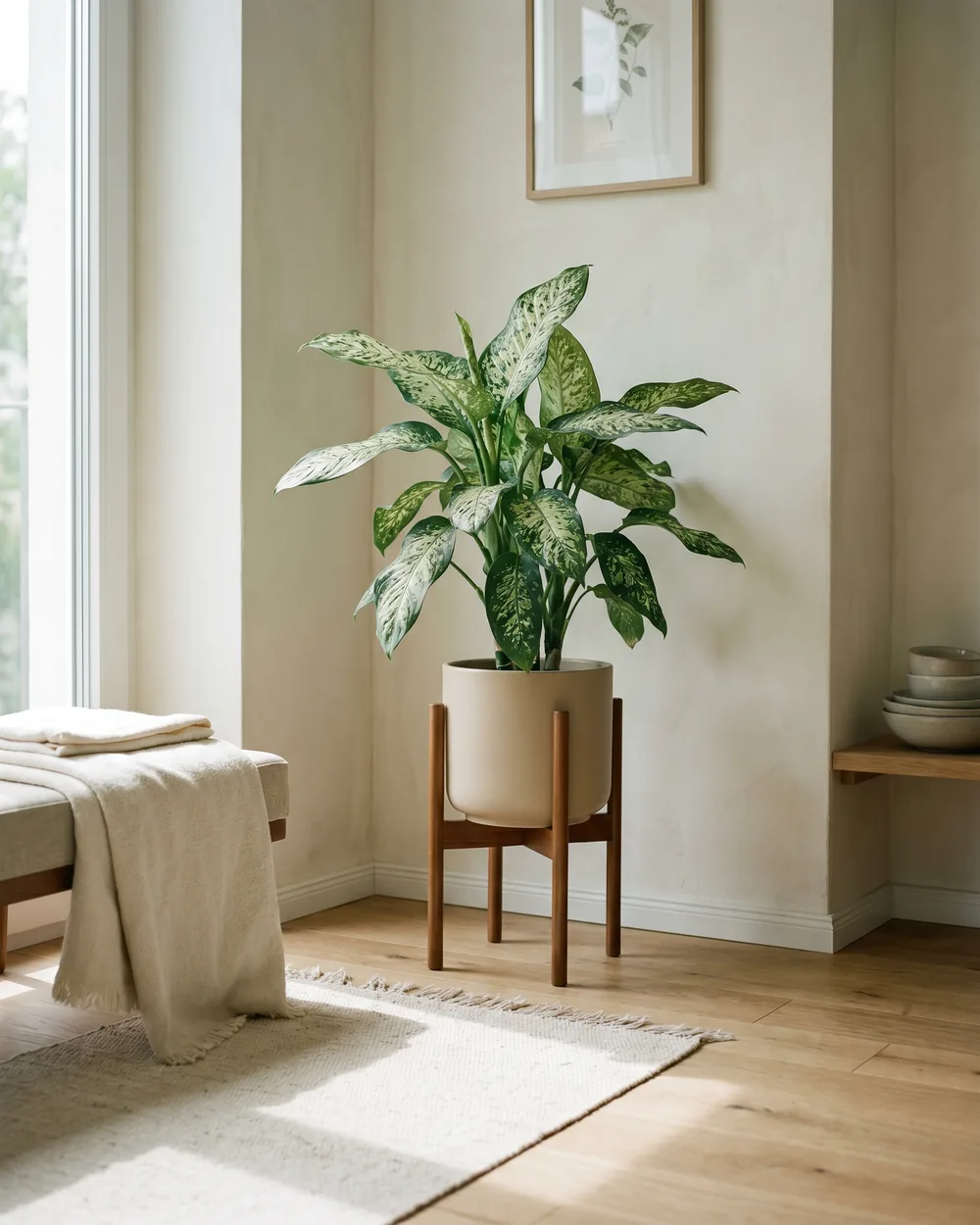 Dieffenbachie styliert im Wohnraum