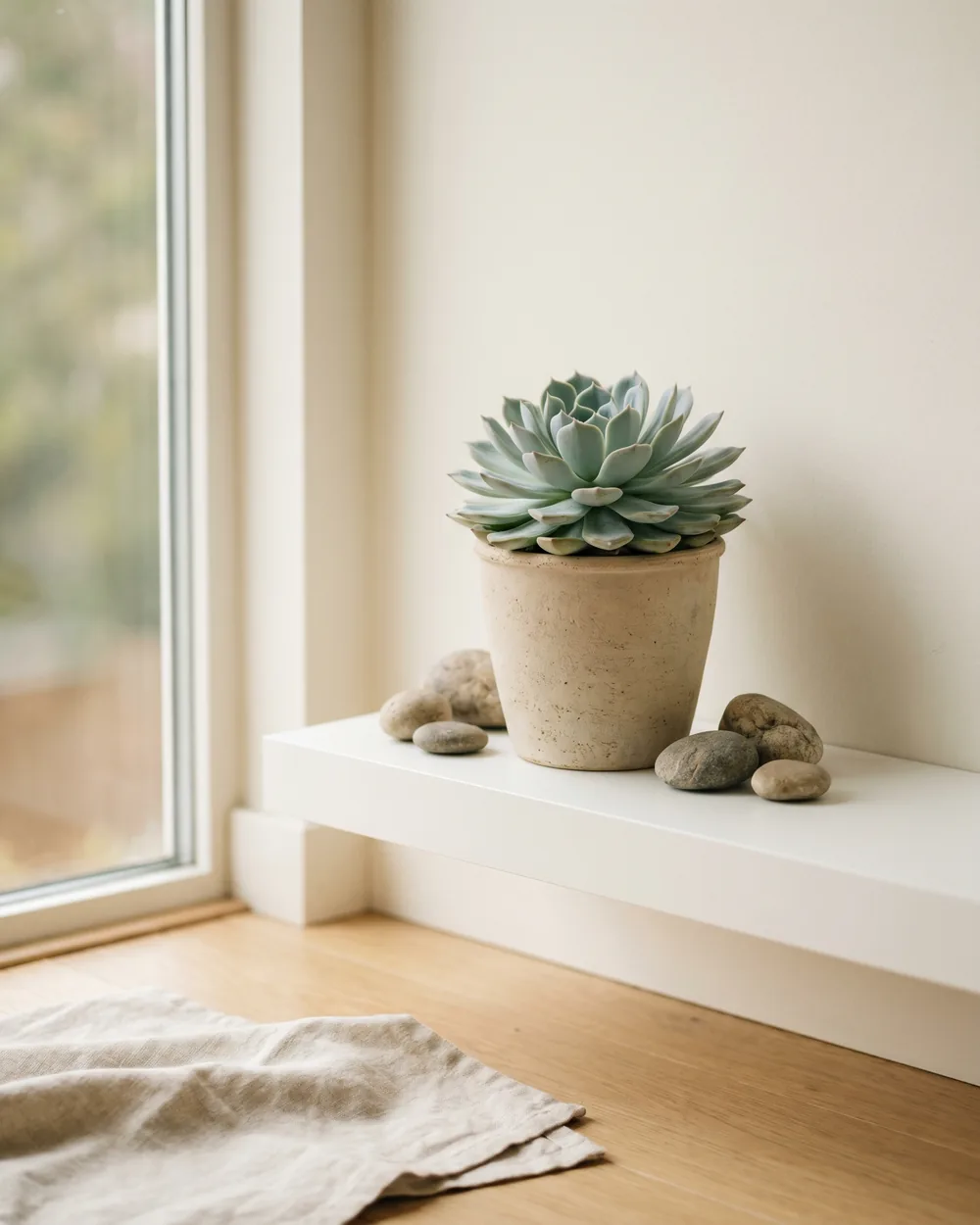 Echeverie styliert im Wohnraum