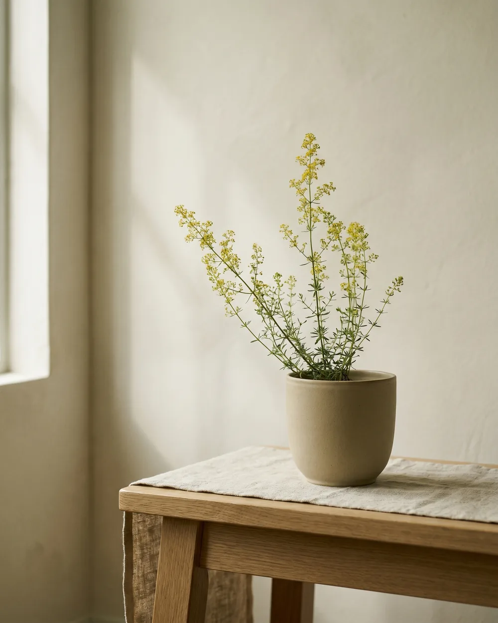 Echtes Labkraut styliert im Wohnraum