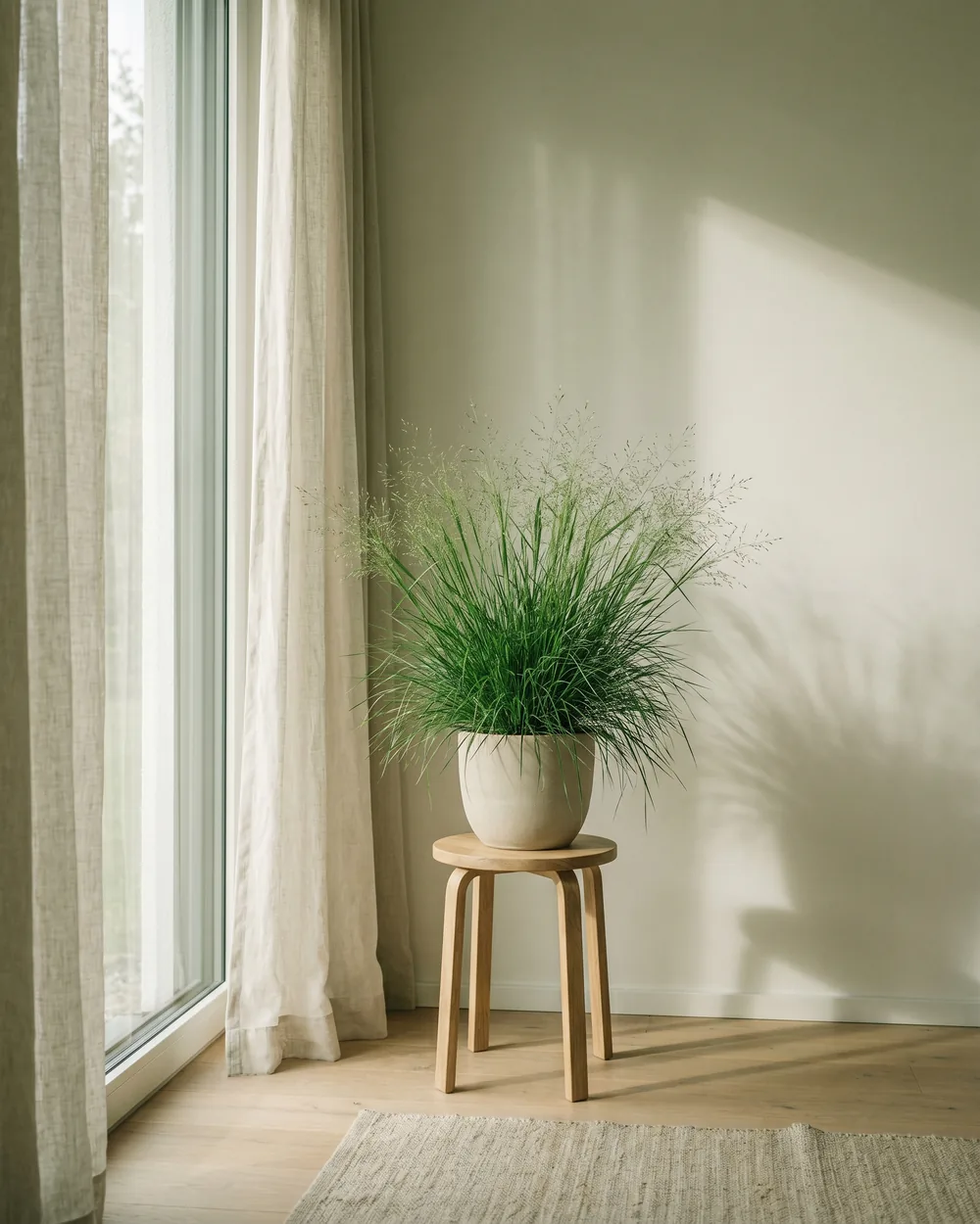 Einjähriges Rispengras styliert im Wohnraum