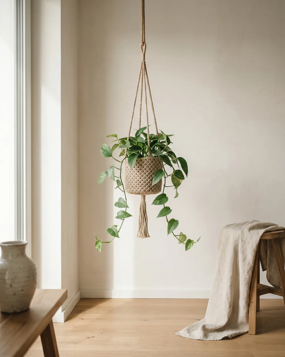 Epipremnum styliert im Wohnraum