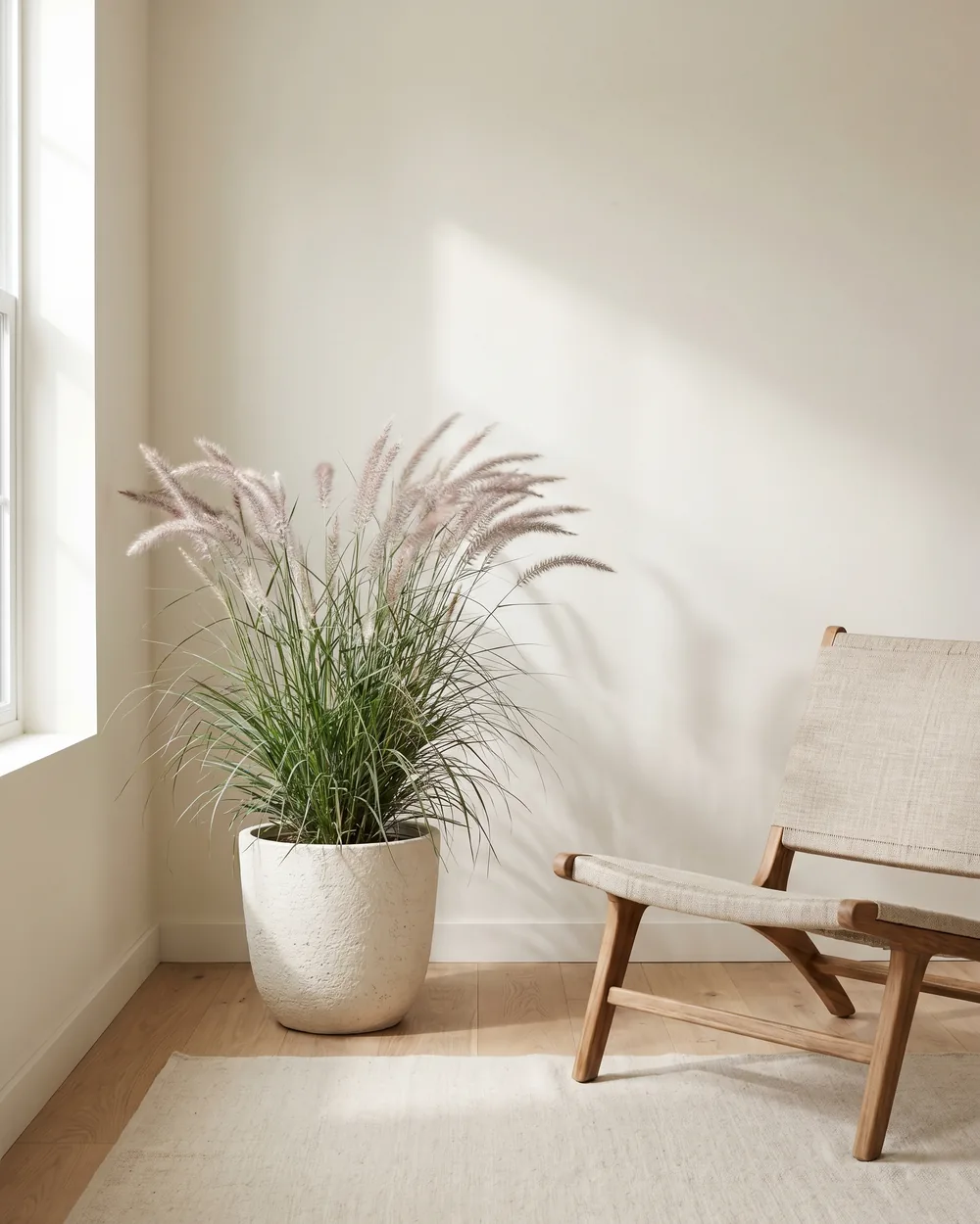 Federgras styliert im Wohnraum