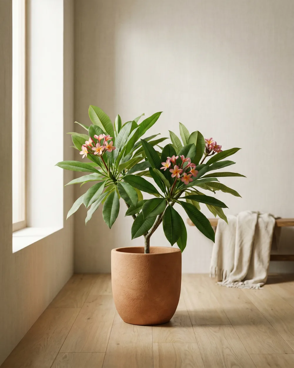 Frangipani styliert im Wohnraum