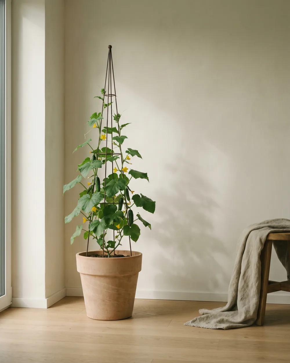 Gurke styliert im Wohnraum