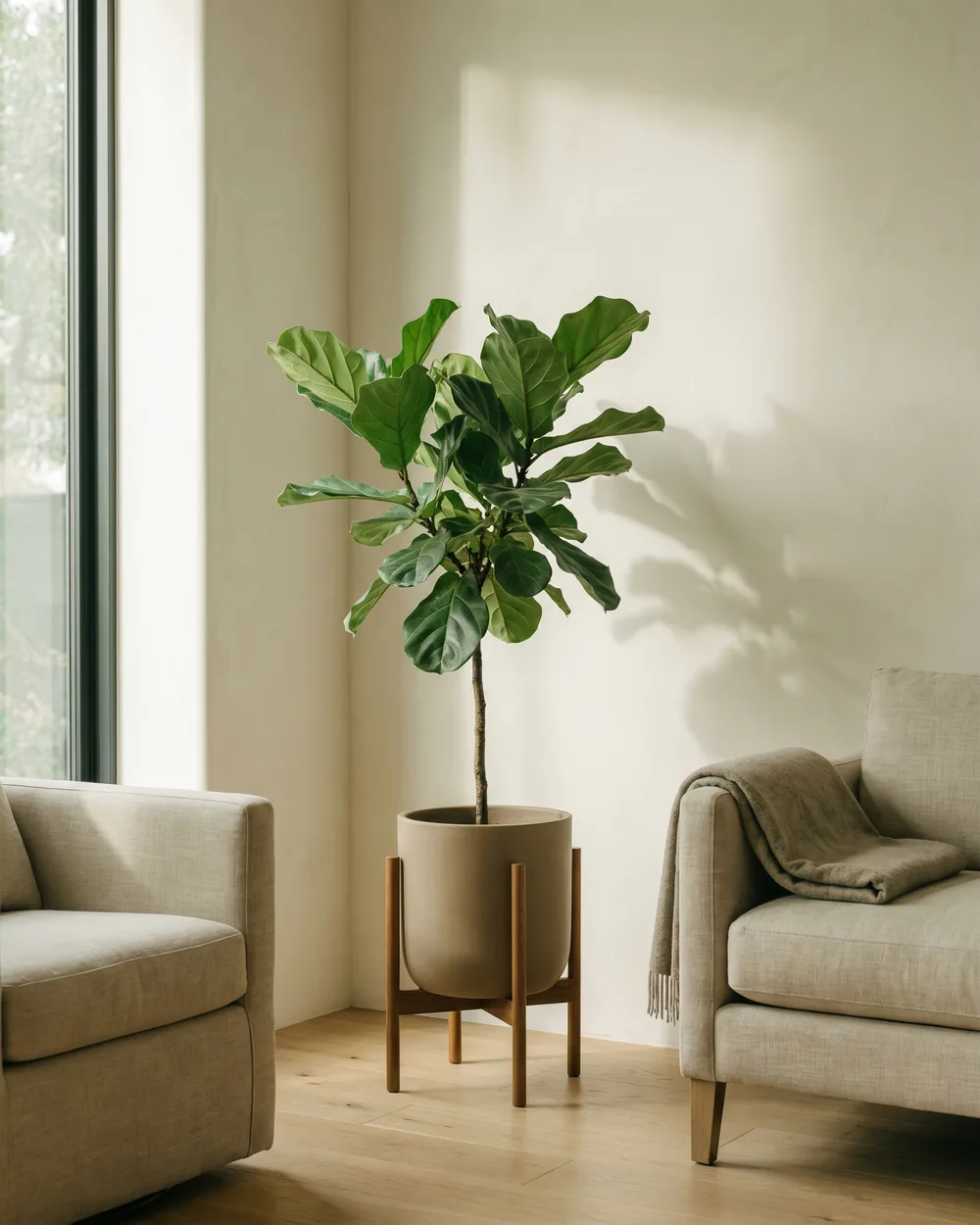 Geigenfeige styliert im Wohnraum