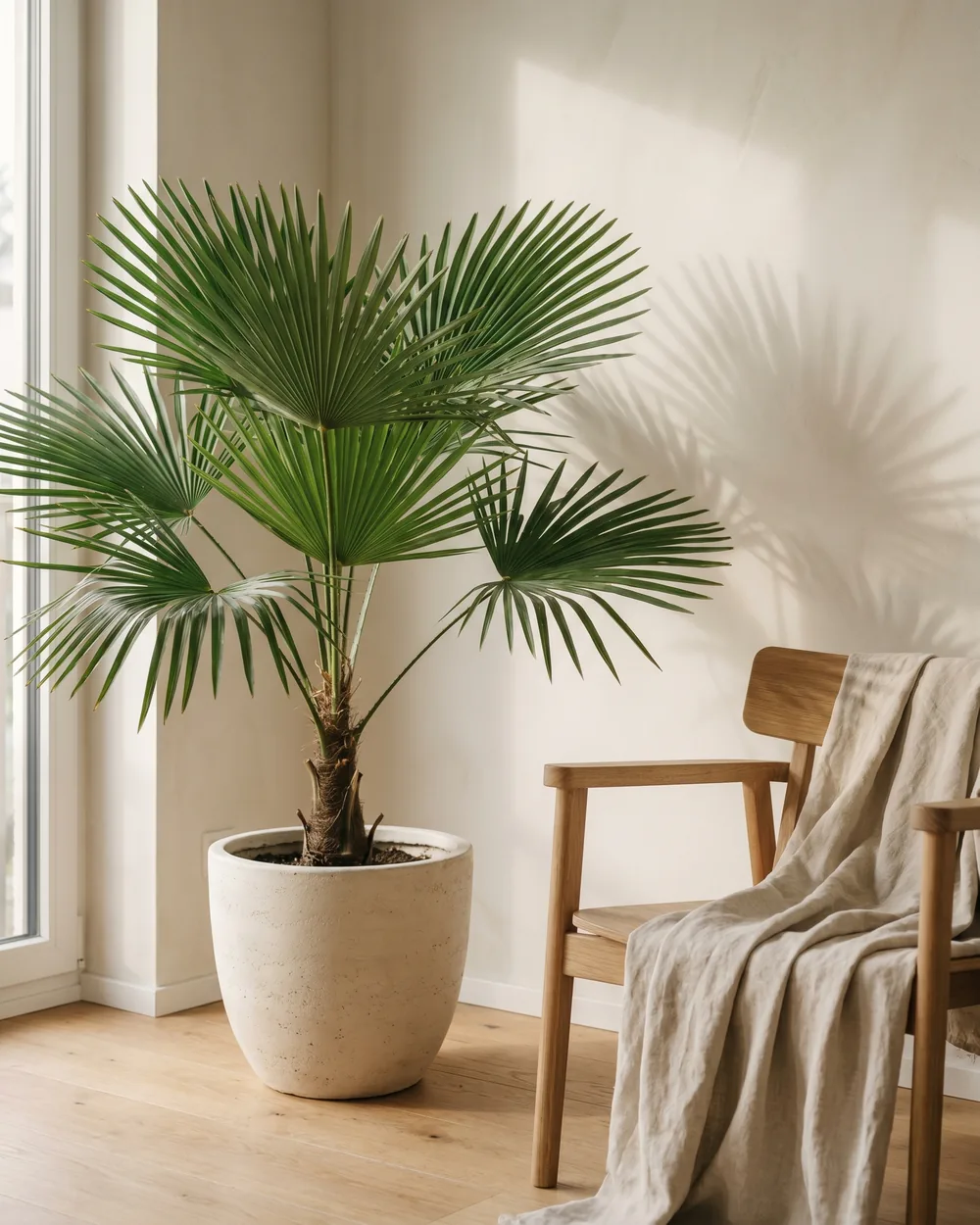 Hanfpalme styliert im Wohnraum