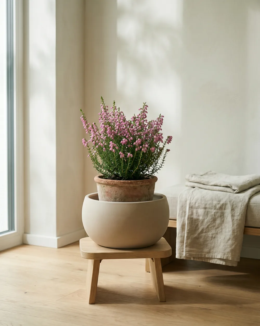 Glockenheide styliert im Wohnraum