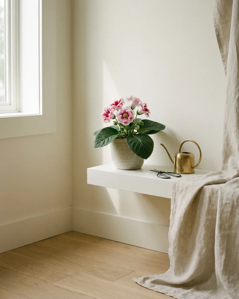 Gloxinie styliert im Wohnraum