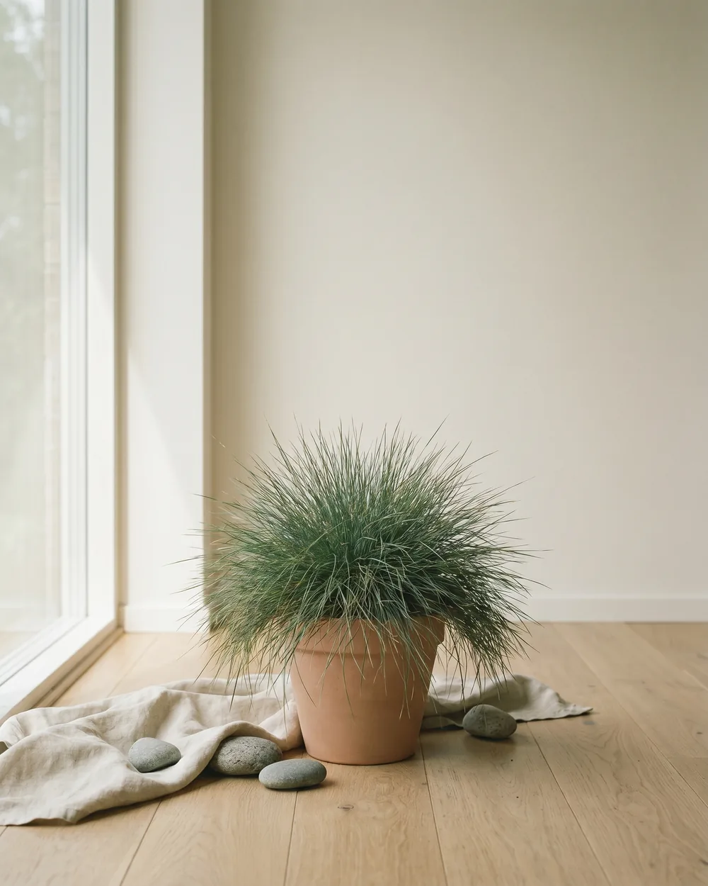 Bärenfell-Schwingel styliert im Wohnraum