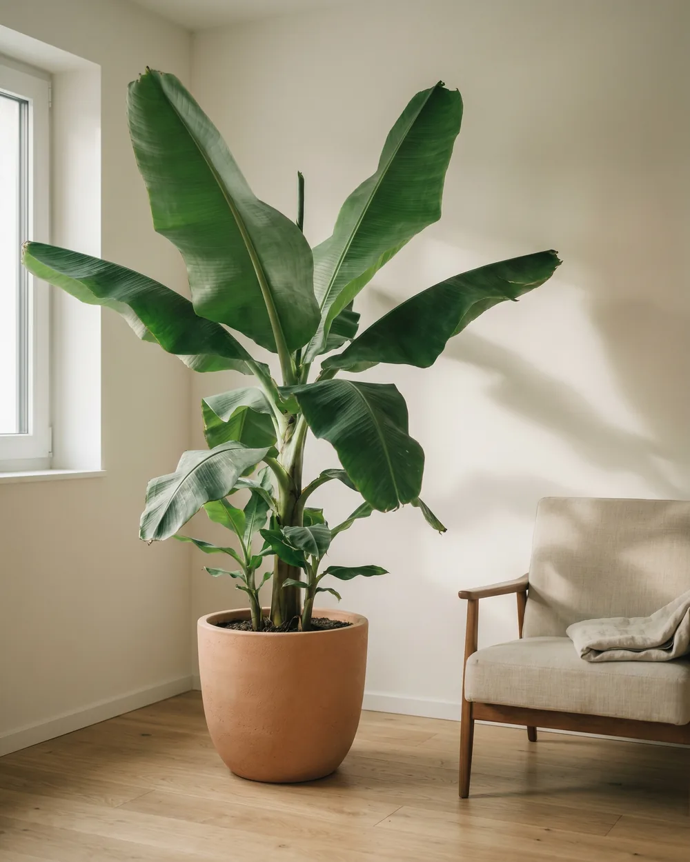 Bananenstaude styliert im Wohnraum