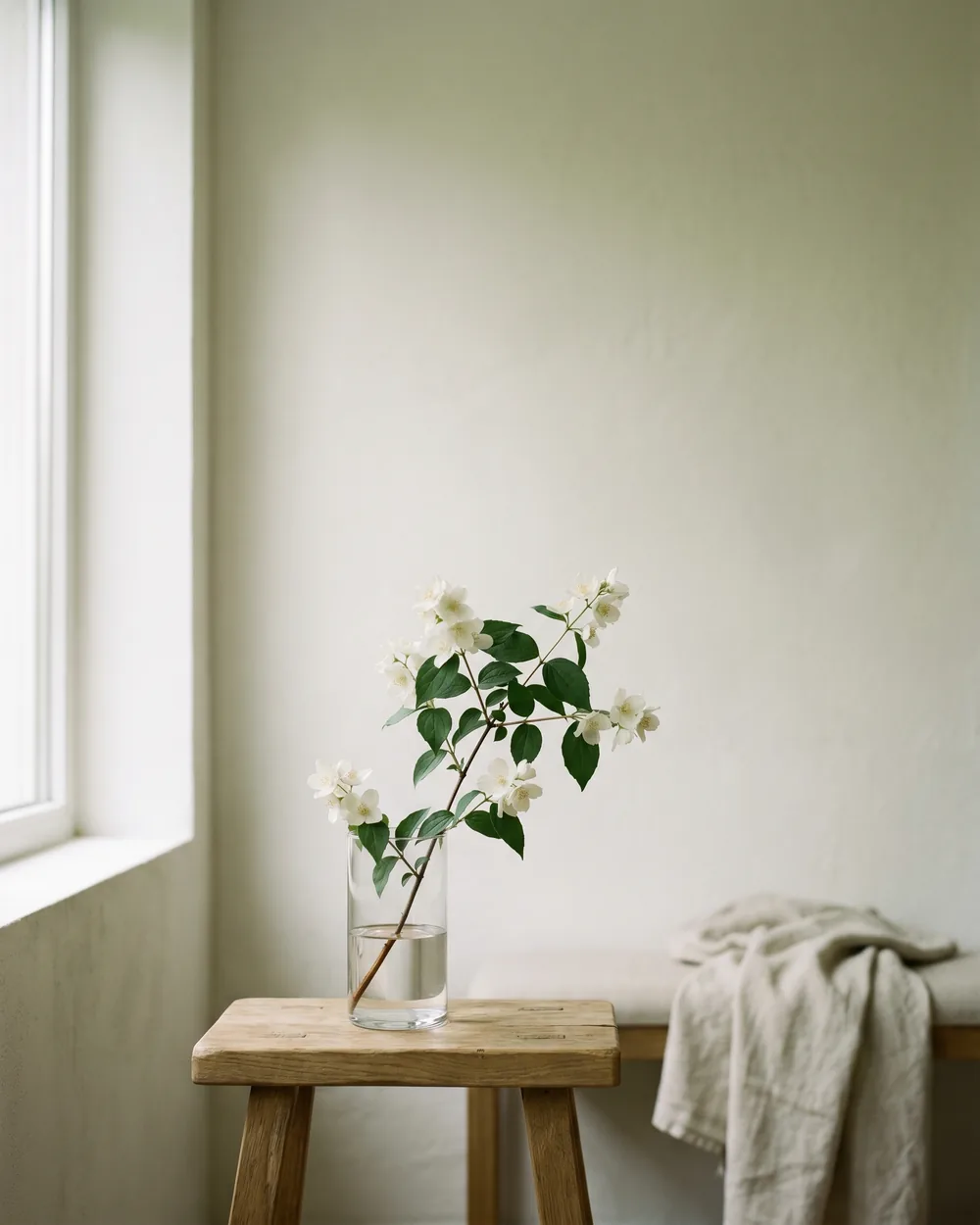 Bauernjasmin styliert im Wohnraum