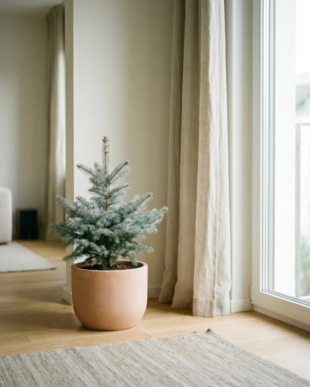 Blaufichte styliert im Wohnraum