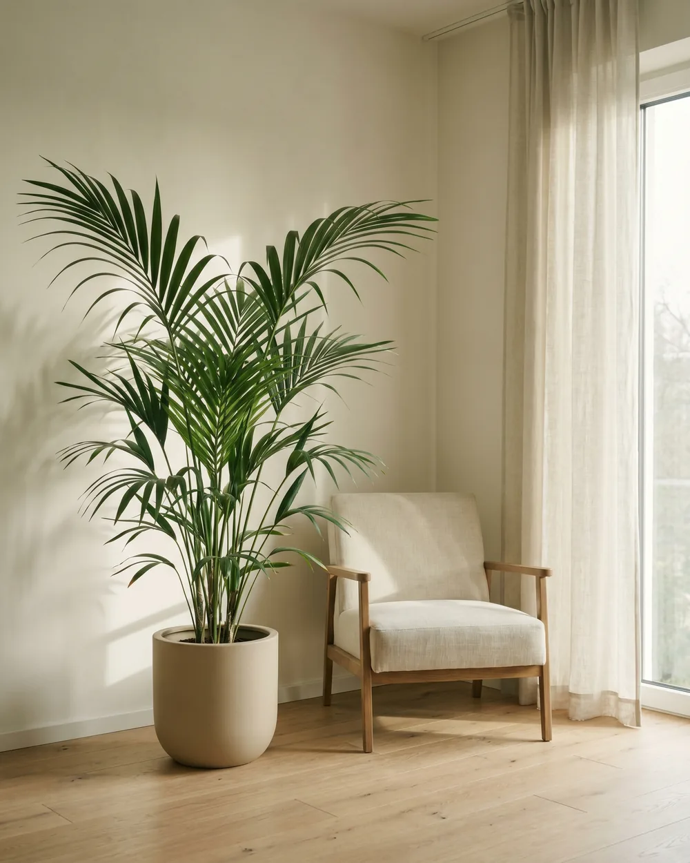 Kentia-Palme styliert im Wohnraum