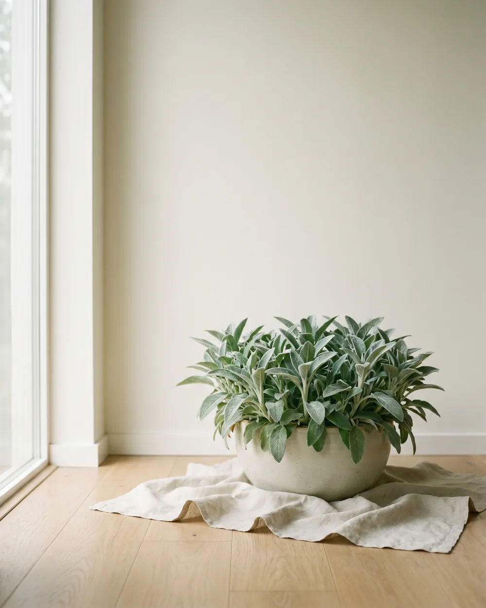 Woll-Ziest styliert im Wohnraum