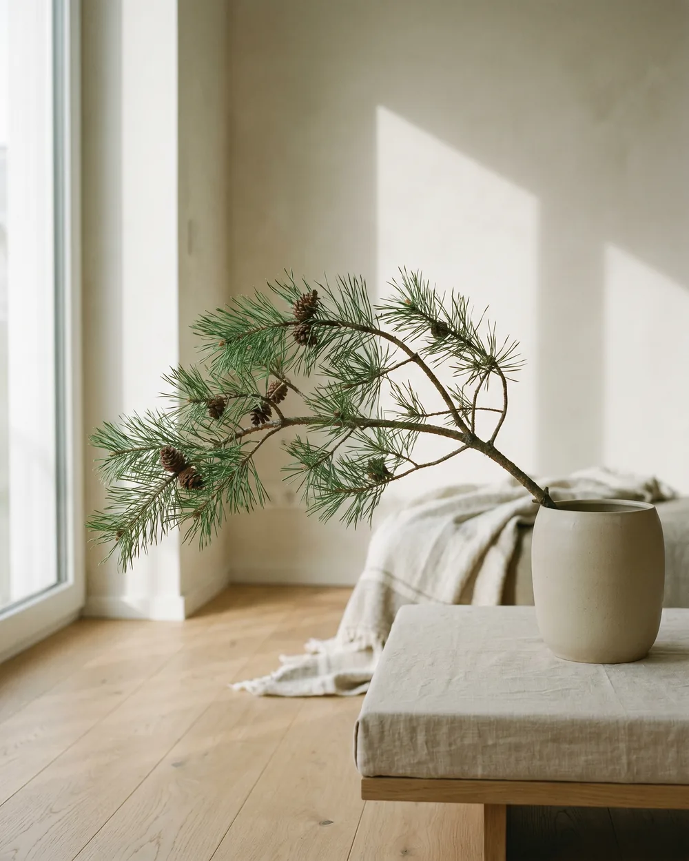 Kiefer styliert im Wohnraum