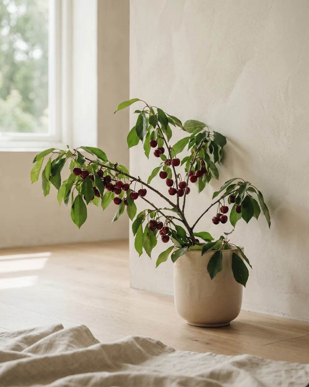 Kirschbaum styliert im Wohnraum
