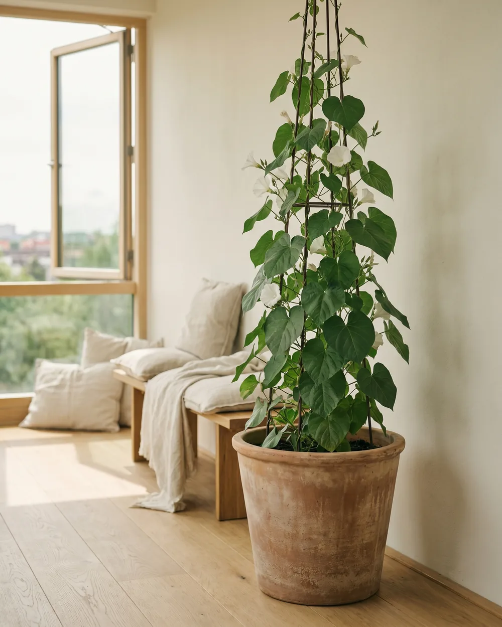 Zaunwinde styliert im Wohnraum