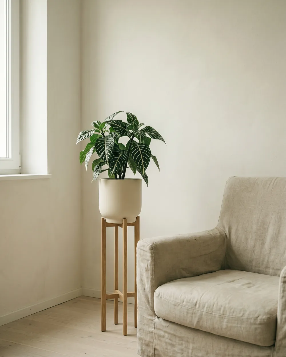 Zebra-Pflanze styliert im Wohnraum